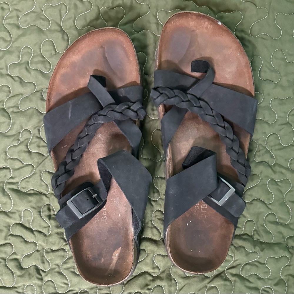 Black Braided Strap Sandals